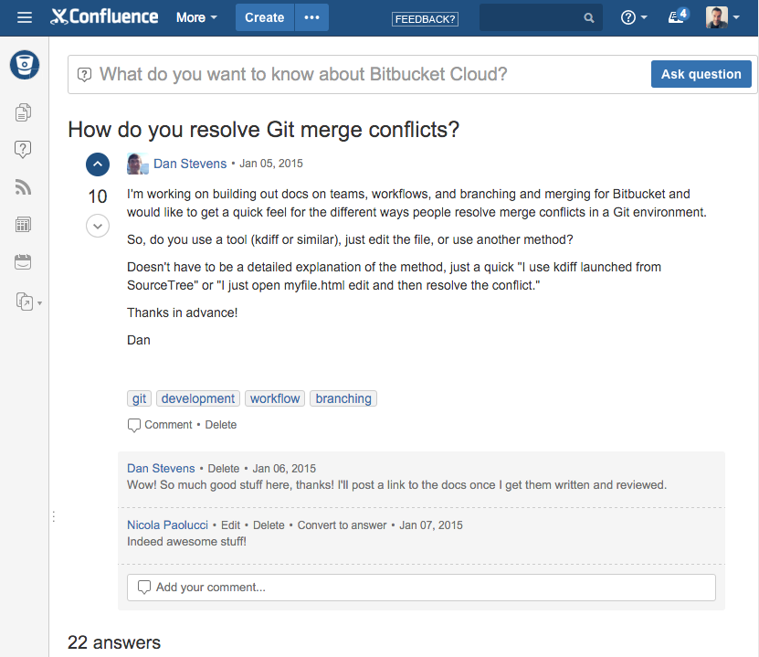 Questions on Confluence