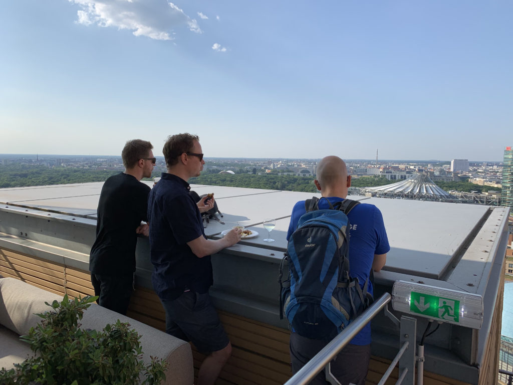 Developers looking out at Berlin skyline