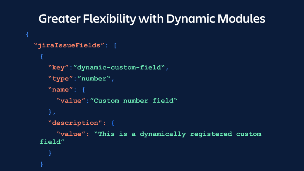 A slide showing how dynamic modules work in Jira API