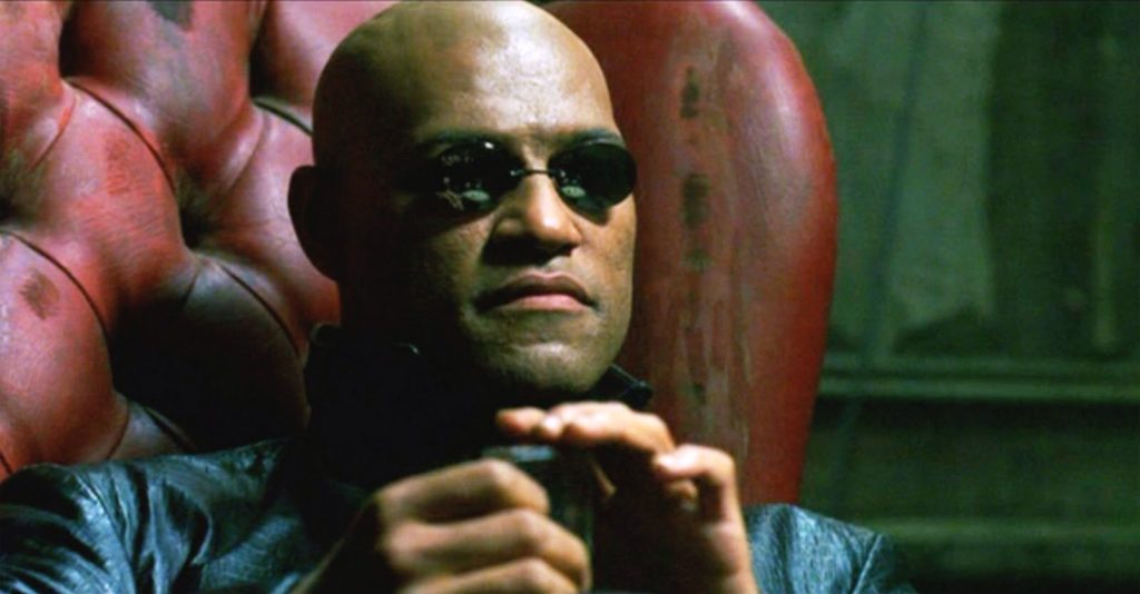 Morpheus, from The Matrix, looking like he's just done some hella good design.