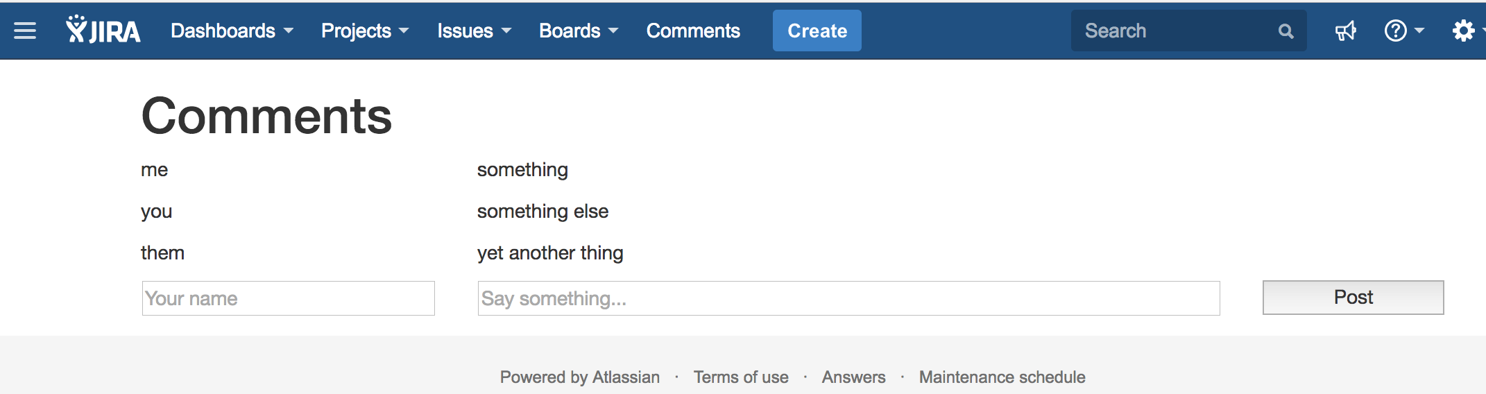 New page in JIRA