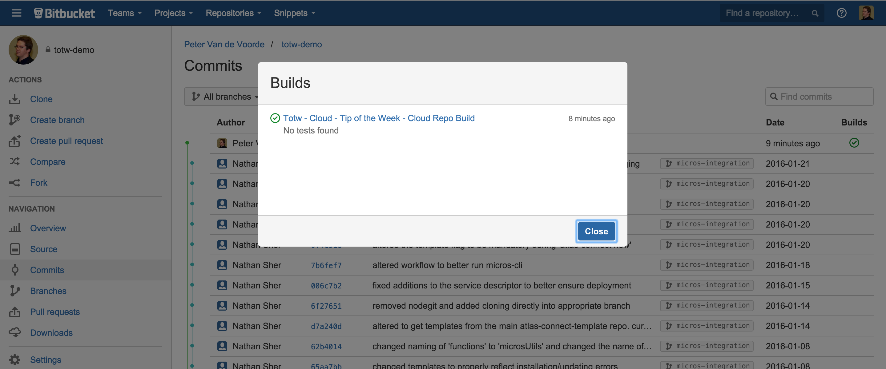 See build results in Bitbucket Cloud